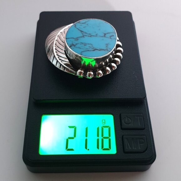 Vintage TC-25 Taxco Mexico Sterling Genuine Turquoise Statement Pendant & Brooch - Picture 11 of 11